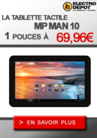 Venez découvrir la tablette tactile MP MAN 10,1 pouces à 69,96€  - ELECTRO DEPOT
