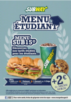 Profitez du menu étudiant - Subway