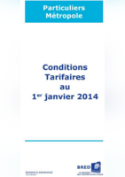 Les conditions tarifaires au 1er janvier 2014 - Bred
