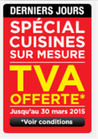 Spécial cuisines sur mesure : TVA offerte à partir de 3000€ d'achats sur les cuisines Signature - BUT