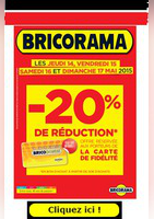 -20% de réduction en bon d'achat - Bricorama