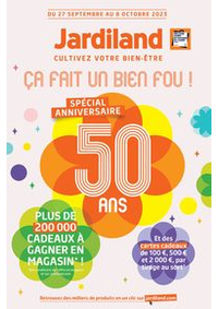 Prospectus Jardiland BARJOUVILLE : Spécial anniversaire 50 ans