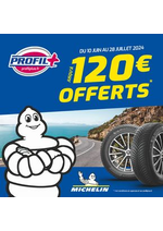 Promos et remises  : Pour l'achat de pneus MICHELIN c'est jusqu'à 120€ offerts