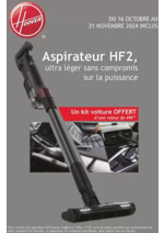 Promos et remises  : OFFRE Hoover: 1 kit voiture d'une valeur de 49€ offert