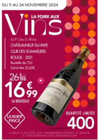 Prospectus Leader Price Saint-Saëns : La Foire aux vins