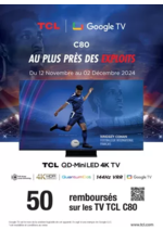 Prospectus Boulanger : 50€ remboursés sur les TV TCL C80