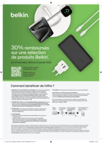 Prospectus Boulanger Biganos : 30% remboursés sur une sélection de produits Belkin.