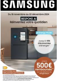 Prospectus Boulanger Trélissac : Samsung : jusqu'à 500€ remboursés sur une sélection de réfrigérateurs