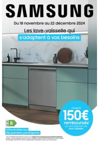 Prospectus Boulanger Saint Orens : Samsung : jusqu'à 150€ remboursés sur une sélection de lave-vaisselle