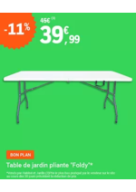 Promos et remises  : Table de jardin pliante "Foldy"