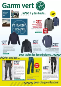 Prospectus Gamm vert FEURS : Vetements PRO