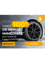 Prospectus Euromaster : Jusqu'à 100€ de remise immédiate* pour l'achat de 4 pneus CONTINENTAL