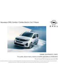 Prospectus Distributeur OPEL MONDIAL AUTOS SA PERONNAS : Opel Nouveau Combo Life Electric