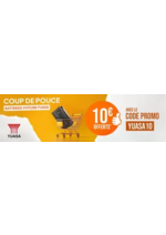 Prospectus 1001 Piles Batteries : 10€ offerts avec le code YUASA10