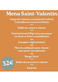 Prospectus Crocodile Metz - Augny : menu spécial pour la Saint Valentin