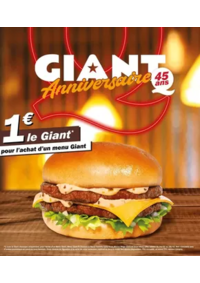 Prospectus Quick PARIS 1 rue du Temple 66 rue de Rivoli : Giant Anniversaire