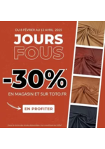 Promos et remises  : LES JOURS FOUS CHEZ TOTO !