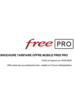 Promos et remises  : BROCHURE TARIFAIRE OFFRE MOBILE FREE PRO