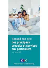 Prospectus CIC VILLERS LE LAC : Recueil des prix des principaux produits et services aux particuliers