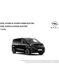 Prospectus Distributeur OPEL GENERALE AUTOMOBILE TOULOUSAINE TOULOUSE : Opel Zafira et Vivaro Combi