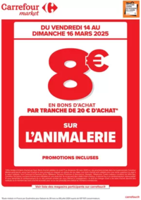 Prospectus Carrefour Market VILLENEUVE D'ASCQ : OPERATION BON D’ACHAT SUR L’ANIMALERIE