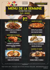 Prospectus Carrefour LA VILLE DU BOIS : MENUS CAFETERIA DU 24 AU 29 MARS 2025