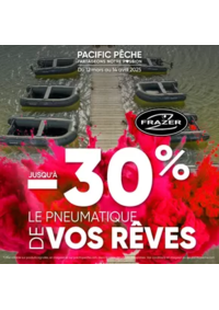 Prospectus Pacific Pêche ANGOULEME - CHAMPNIERS   : Komando, Session, Caiman, Gecko : À vous le pneumatique de vos rêves à un tarif incroyable jusqu'à -