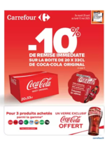 Promos et remises  : 10% DE REMISE IMMEDIATE COCA ORIGINAL ET PLUS DE PROMOS