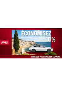 Prospectus AVIS - Lille - Gare Lille Flandres : Économisez 15 % sur les locations en Espagne