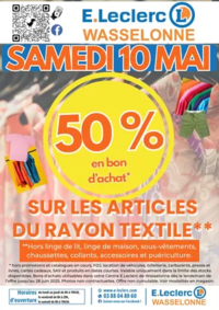Prospectus E.Leclerc WASSELONNE : Opération Textile 10 mai