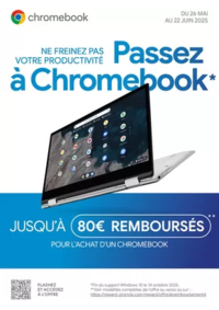 Prospectus Boulanger Chantepie : Jusqu'à 80€ remboursés pour l'achat d'un Chromebook