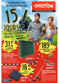 Prospectus CHRETIEN MATERIAUX Téteghem : 15 JOURS DE PRIX D'EXCEPTION POUR VOS TRAVAUX !
