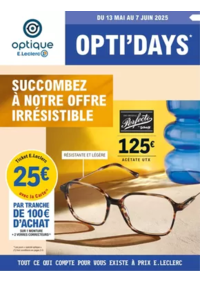 Prospectus Optique E.Leclerc VITRY SUR SEINE : Optidays Ete
