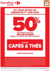 Prospectus Carrefour Market TOURCOING : OPERATION BON D’ACHAT SUR CAFES & THES