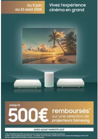 Prospectus Boulanger Bordeaux : OFFRE SAMSUNG jusqu'à 500€ REMBOURSÉS sur une sélection de vidéoprojecteur