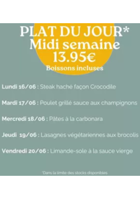 Prospectus Crocodile Lille - Villeneuve d’Ascq : Plat Du Jour