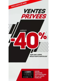 Prospectus Sport 2000 ARMENTIERES : Ventes Privées du 18 au 24 juin 2025 avec des remises de -20% à -40%