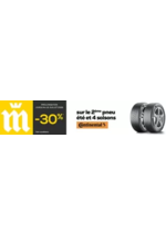 Promos et remises  : OFFRE -30% SUR LE 2ème PNEU CONTINENTAL