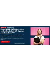 Prospectus Société Générale : Jusqu'à 160 € offerts + votre cotisation Sobrio à 1 € par an pendant 2 ans