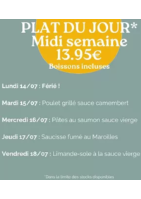 Prospectus Crocodile Saint-Martin Boulogne : Plat Du Jour