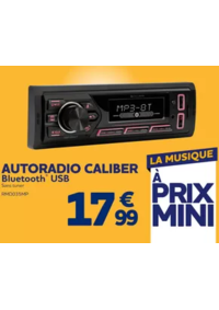 Prospectus Norauto BOBIGNY : Autoradio sans tuner radio CALIBER RMD035MP Bluetooth&Sans mécanique CD/DVD