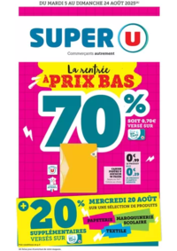 Prospectus Super U Laissaud : Spécial Rentrée des classes