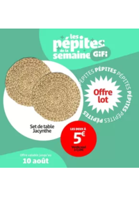 Prospectus Gifi Chateaubriant : Du 06 au 10 août uniquement, les 2 oreillers sont à 10€ !