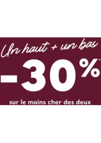 Prospectus Cache cache CLAIRA : Un haut + un bas -30 % sur le moins xher se deux