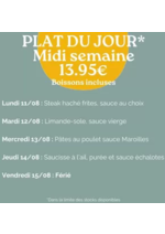 Prospectus crocodile : Plat Du Jour