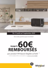Prospectus Boulanger Villeneuve d'ascq : OFFRE Whirlpool : jusqu'à 60€ remboursés !