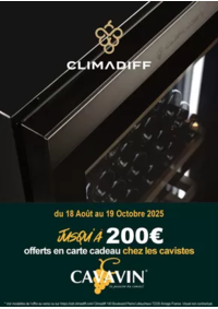Prospectus Boulanger Trélissac : OFFRE Climadiff : vous offre jusqu' à 200€ en carte cadeau chez les cavistes CAVAVIN