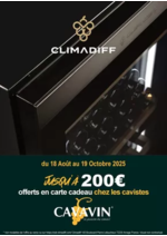 Promos et remises  : OFFRE Climadiff : vous offre jusqu' à 200€ en carte cadeau chez les cavistes CAVAVIN