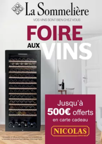 Prospectus Boulanger Amiens : OFFRE La Sommelière : jusqu'à 500€ offerts chez Nicolas !