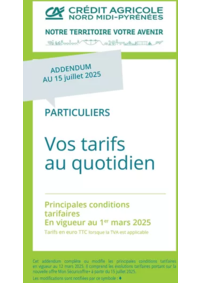 Prospectus Agence Crédit Agricole FRONTIGNAN : Particuliers Vos tarifs au quotidien